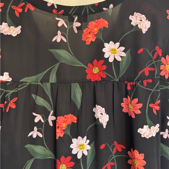 Torrid Black Floral Blouse Spring/Summer  PLUS: 5X      #P - Picture 8 of 9